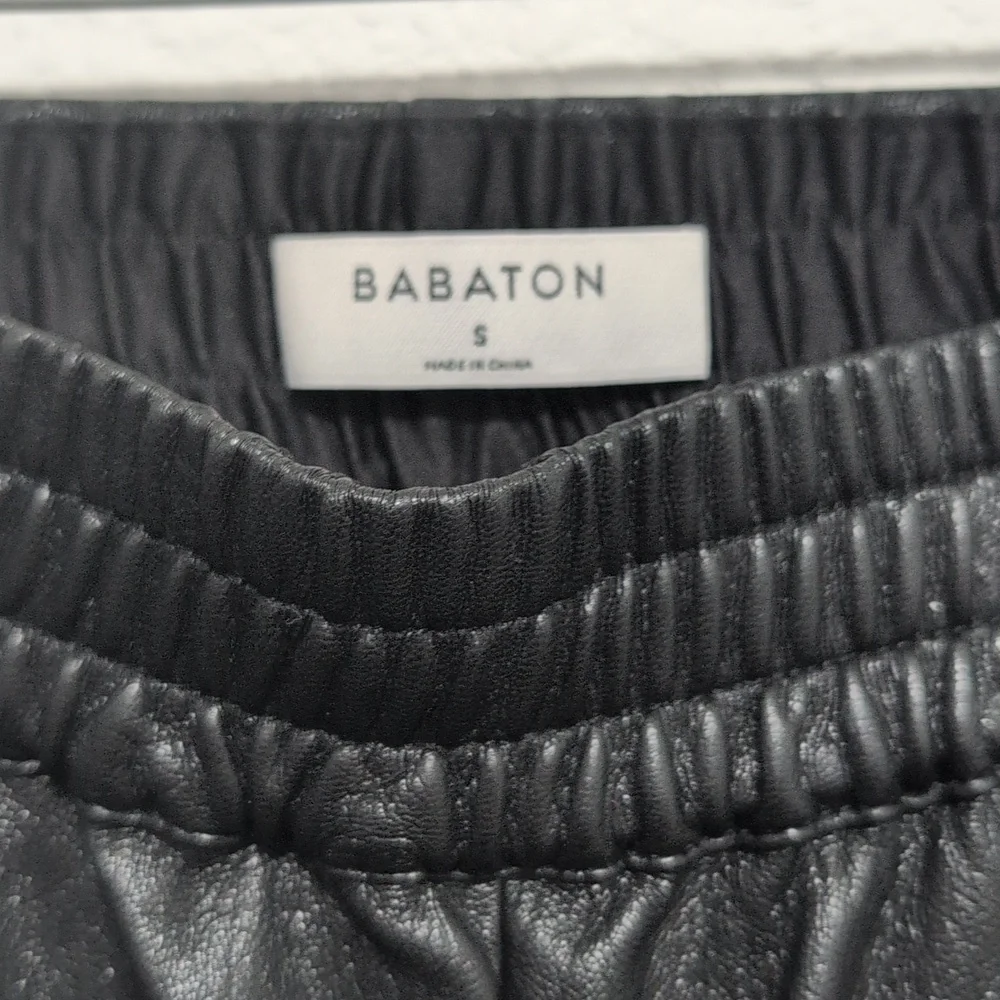 Babaton‎ Faux Leather Joggers Black Size Small Aritzia Brand